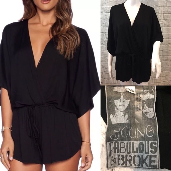 Young, Fabulous & Broke WOMEN’S Black Romper XS - Picture 1 of 8